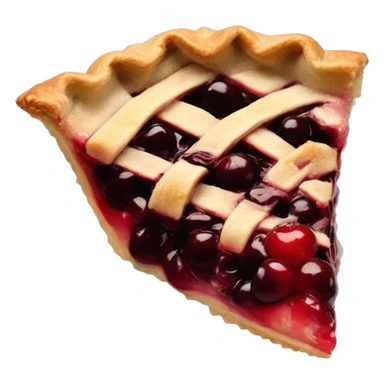 Cherry pie slice on glass plate  sticker