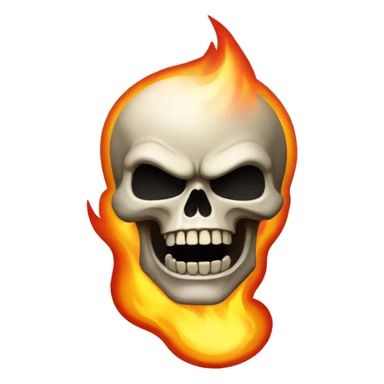 very angry skull on fire sticker