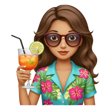 chill girl long curling hair in drink holders with sunglasses sticker