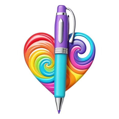 3D, psychedelic colored hippie style pen. Pen only  sticker