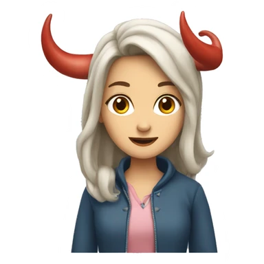 Fair girlred horn rock sticker