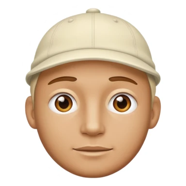 man with creme cap sticker