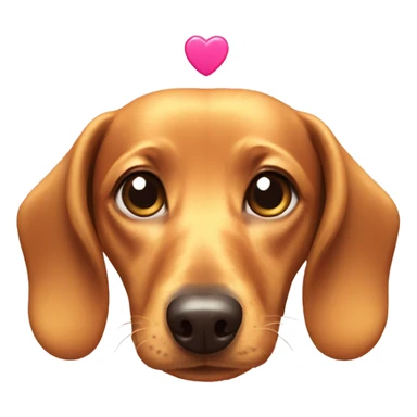 golden dachshund with pink heart eyes sticker