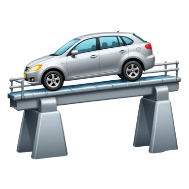 car falling off bridge in the rain sticker
