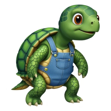 Turtle wearing overalls sticker