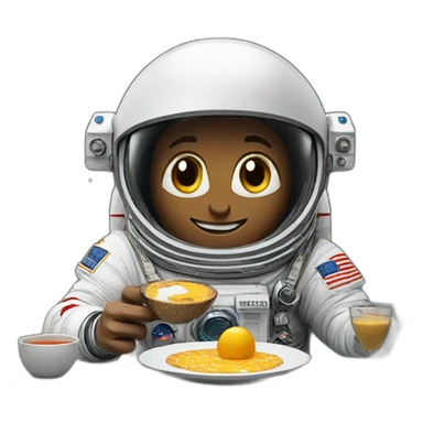 Astronaut enjoying breakfast in space sticker