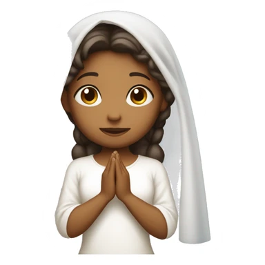 Caramel skin Girl praying for with white veil  sticker