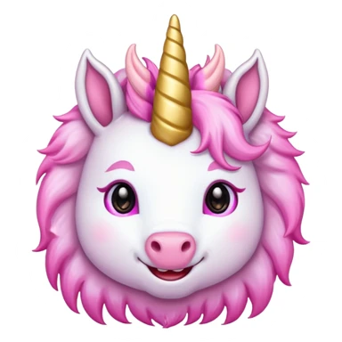 Unicorn face smail  sticker