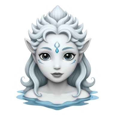 Genasi de agua dnd estilo blanco y negro dibujo sticker