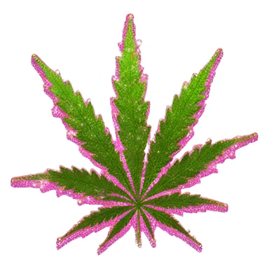 pink sparkly cannabis sticker