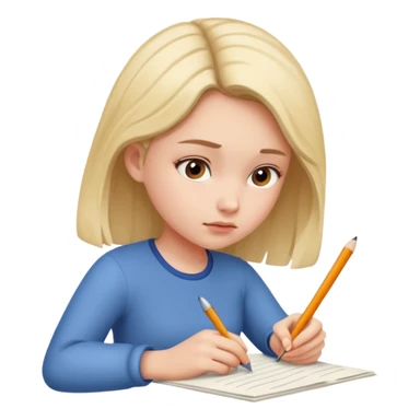 a girl is Writing in a Paper sticker