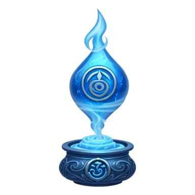 magical object blue magic mist swirl around with ancient symbol sticker