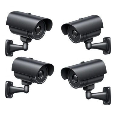 Four cctv cameras linked together  sticker