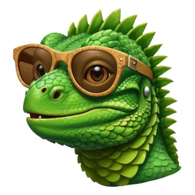 capitalist iguana head with sunglasses sticker