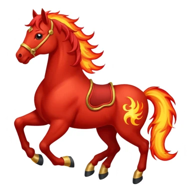 red fire horse emojis sticker