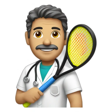 Spanish doctor playing paddle tennis sticker