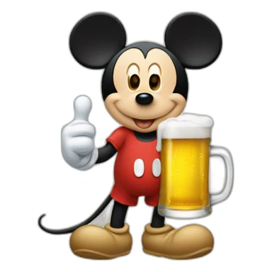 Mickey qui boie de la bière sticker