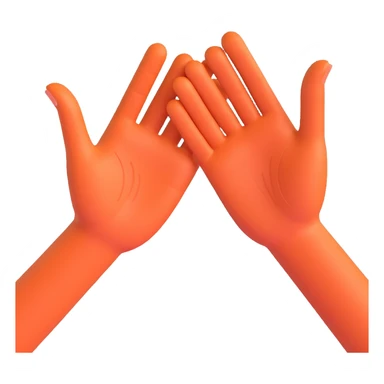 Two open hands in emoji style, tilted to the right as if pushing a swing, with motion lines behind them to show movement. Minimal background, clean cartoon style sticker