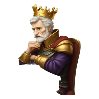 Vintage King Claudius hamlet old man big beard gold crown playing chess sticker