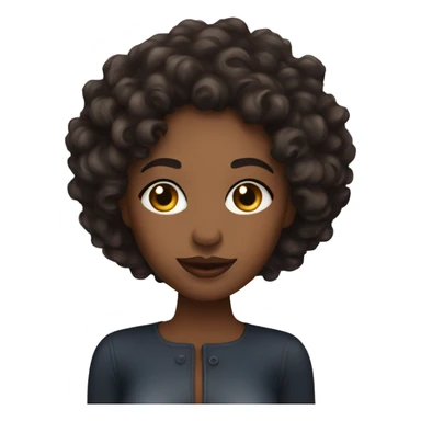 Black woman with short curly hair, dimples, holding lip gloss, sticker