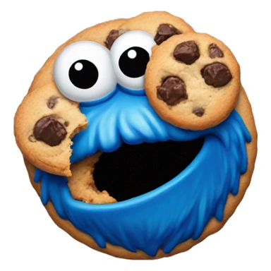 cookie monster devouring a cookie sticker