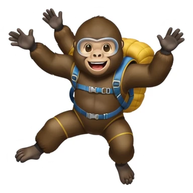 fait moi un gorille qui fait du parachute  sticker