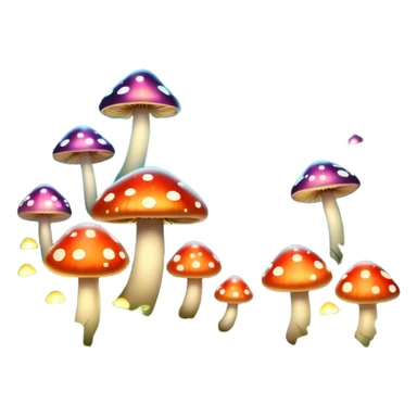 magical forest with glowing mushrooms and fireflies sticker