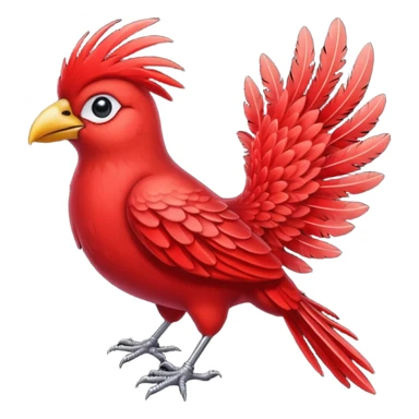 red feathered bird sticker