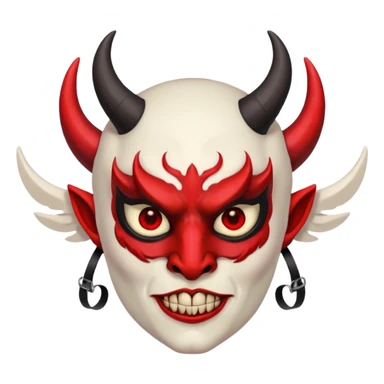 a demon waring an angels mask sticker
