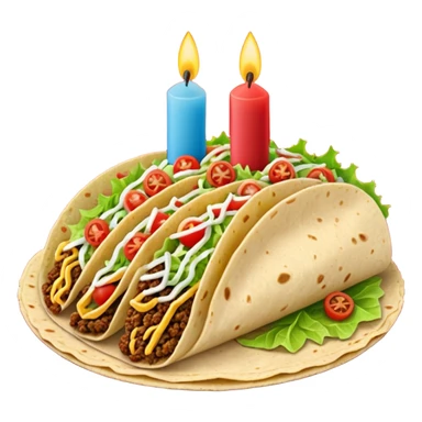 Taco with 2 birthday candles sticker