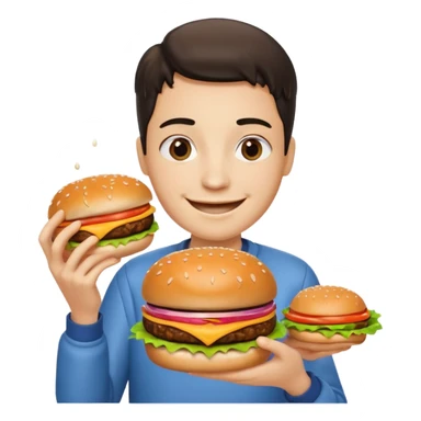 🥺 holding burger sticker