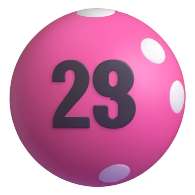 pink billiard ball with the number 23 sticker