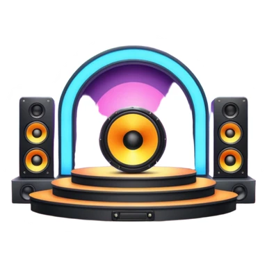 concert stage with colorful lights and speakers sticker