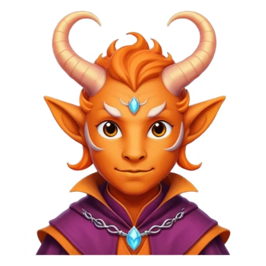 wizard thiefling with orange skin sticker