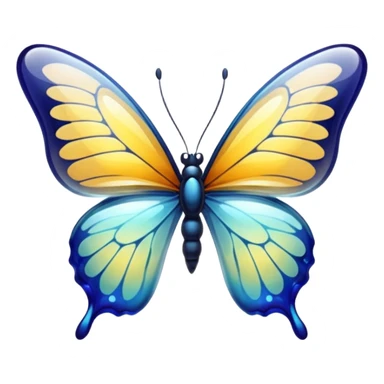 transparent butterfly shaped glass, shiny and translucent glass style sticker
