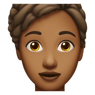brown woman from face, levitating had touching her nose sticker