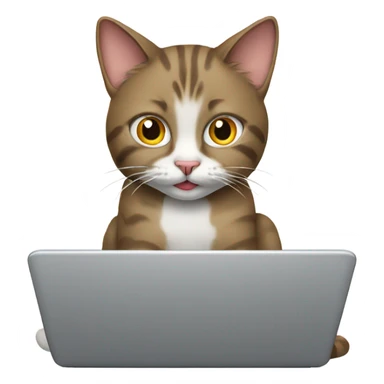cat using a laptop  sticker