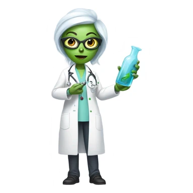 Reptilian alien woman, is a doctor sticker