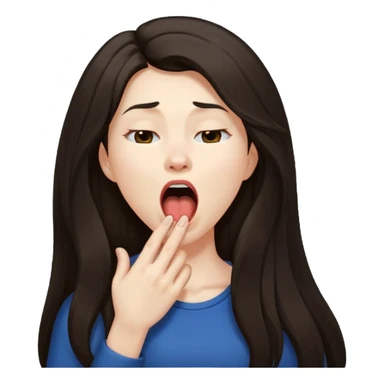 yawning dark long hair woman sticker