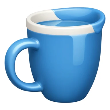 A blue cup with handle sticker