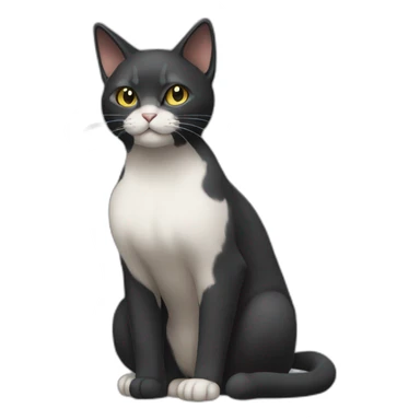 Sitting-bicolor-cat-dark-type-pokemon sticker