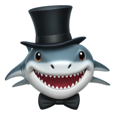 Shark with top hat sticker