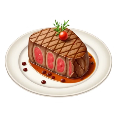 fancy steak on a fancy fine dining plate sticker