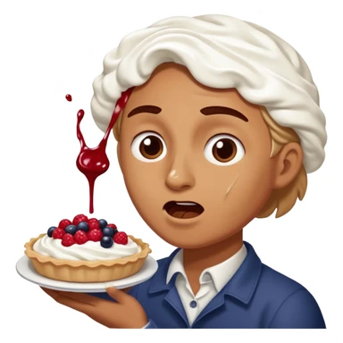 person getting hit in the face with a pie sticker