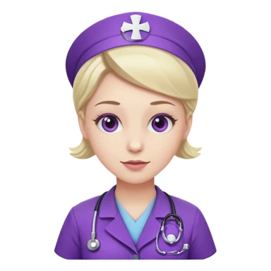 Nurse with purple uniforms  sticker