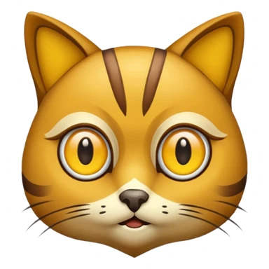 Buho gato amarillo marron sticker