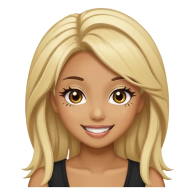 Blonde black gyaru girl sticker