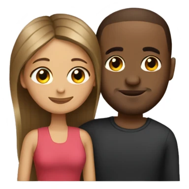 Somali guy with Spanish girlfriend with straight balayage hair hugging  sticker