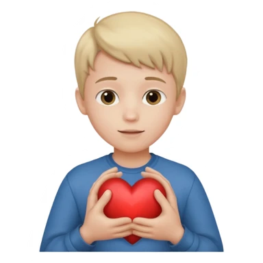 Boy with his heart in his hands signifying that he’s open to sharing his love to others  sticker