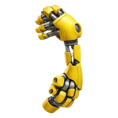 Flexing yellow mechanical cyborg bicep with shocks attached to arm sticker